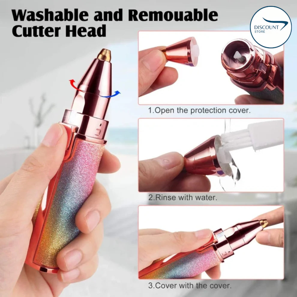 2 In 1 Rechargeable Flawless Eyebrow & Facial Hair Remover - (FREE Delivery)