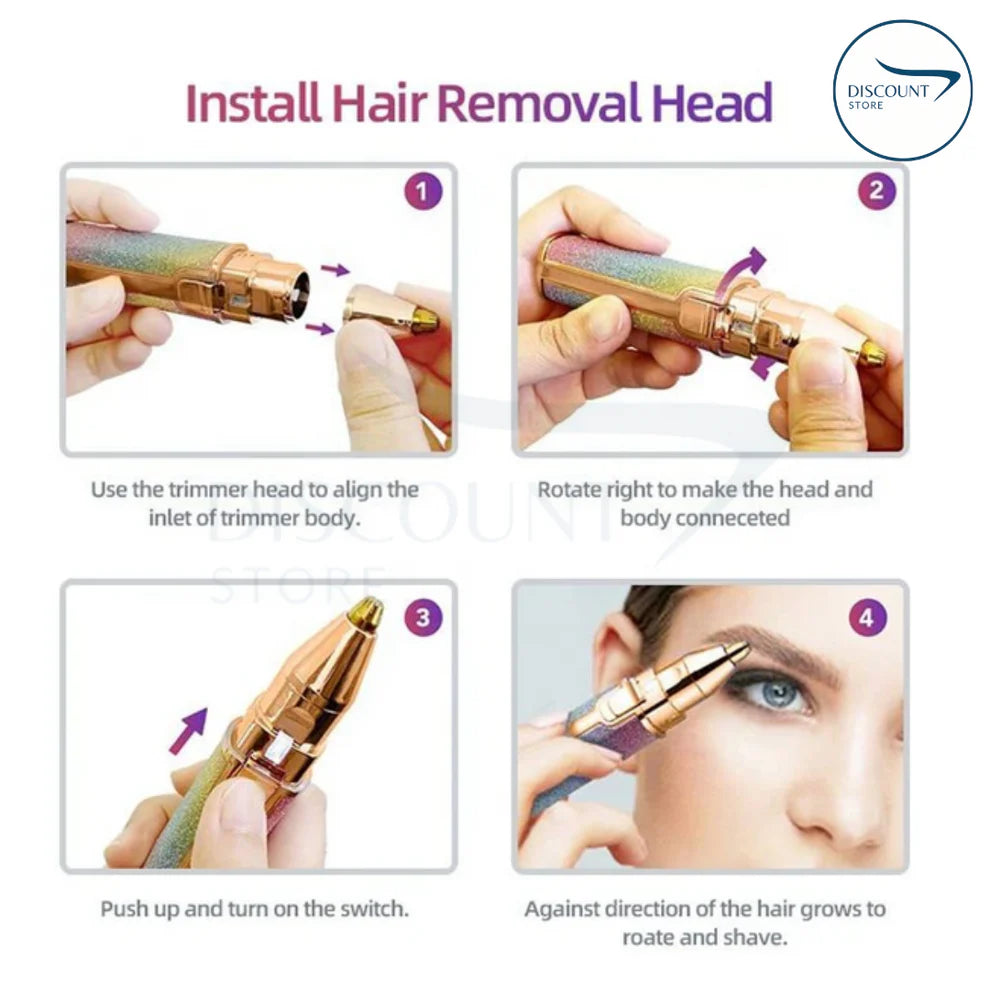 2 In 1 Rechargeable Flawless Eyebrow & Facial Hair Remover - (FREE Delivery)